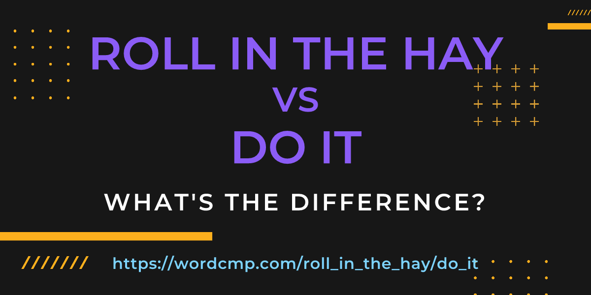 Difference between roll in the hay and do it
