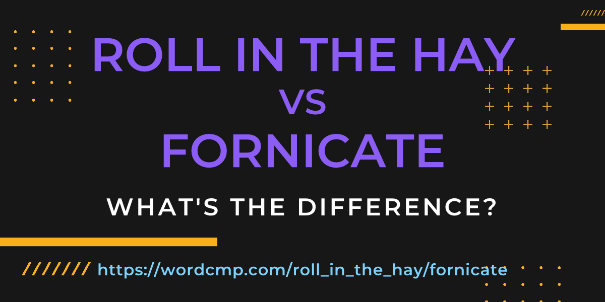 Difference between roll in the hay and fornicate