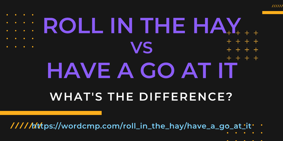 Difference between roll in the hay and have a go at it