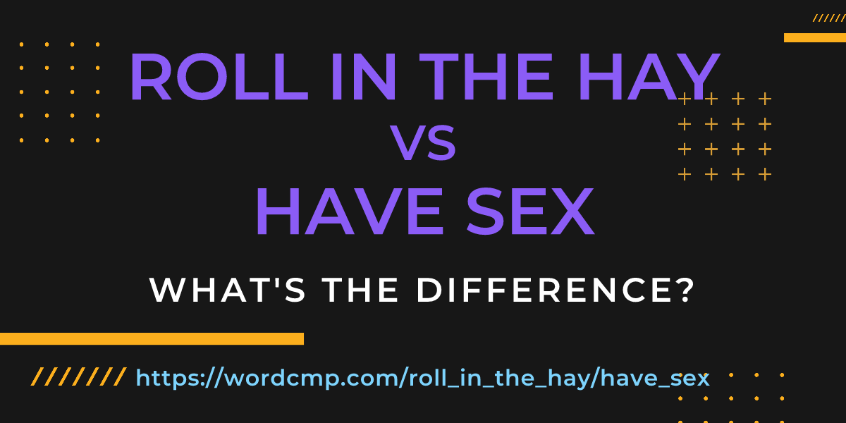 Difference between roll in the hay and have sex