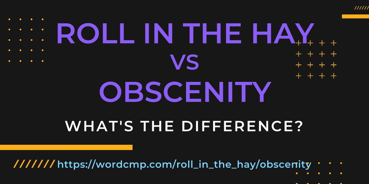 Difference between roll in the hay and obscenity