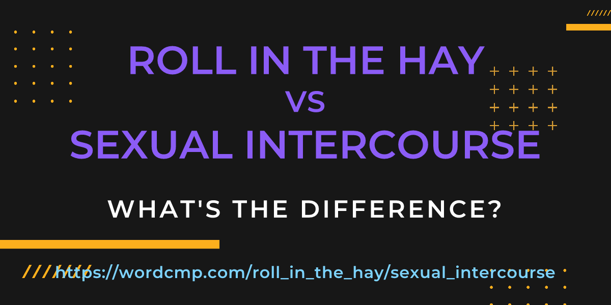 Difference between roll in the hay and sexual intercourse