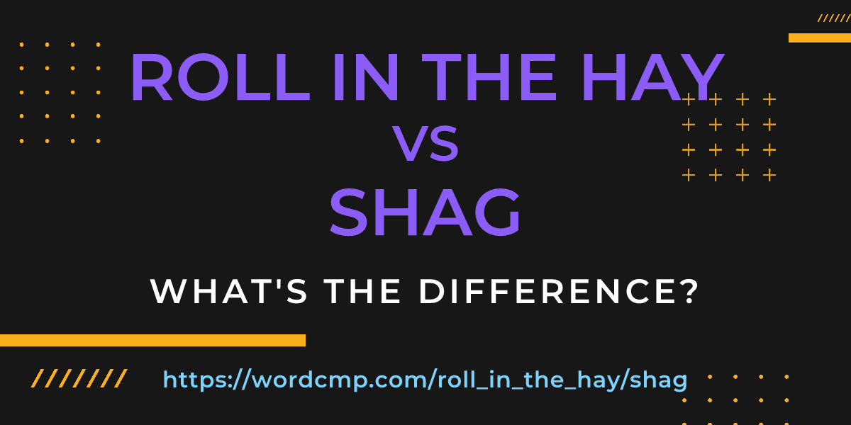 Difference between roll in the hay and shag