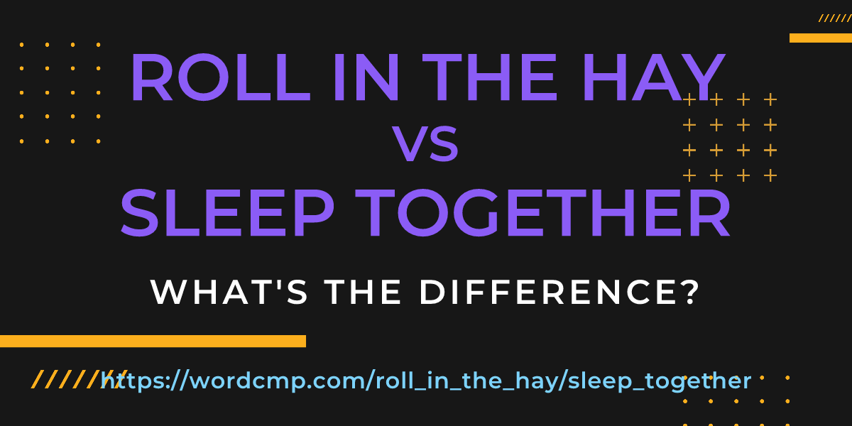 Difference between roll in the hay and sleep together