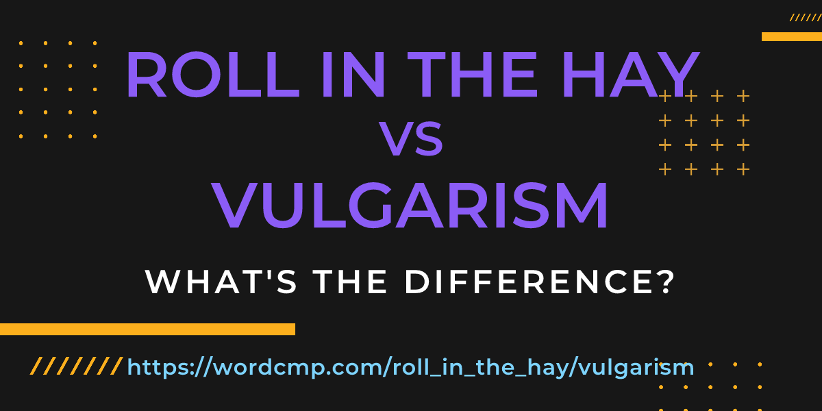 Difference between roll in the hay and vulgarism