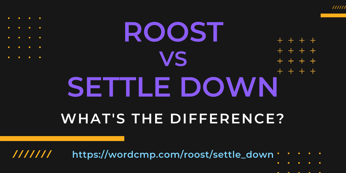 Difference between roost and settle down