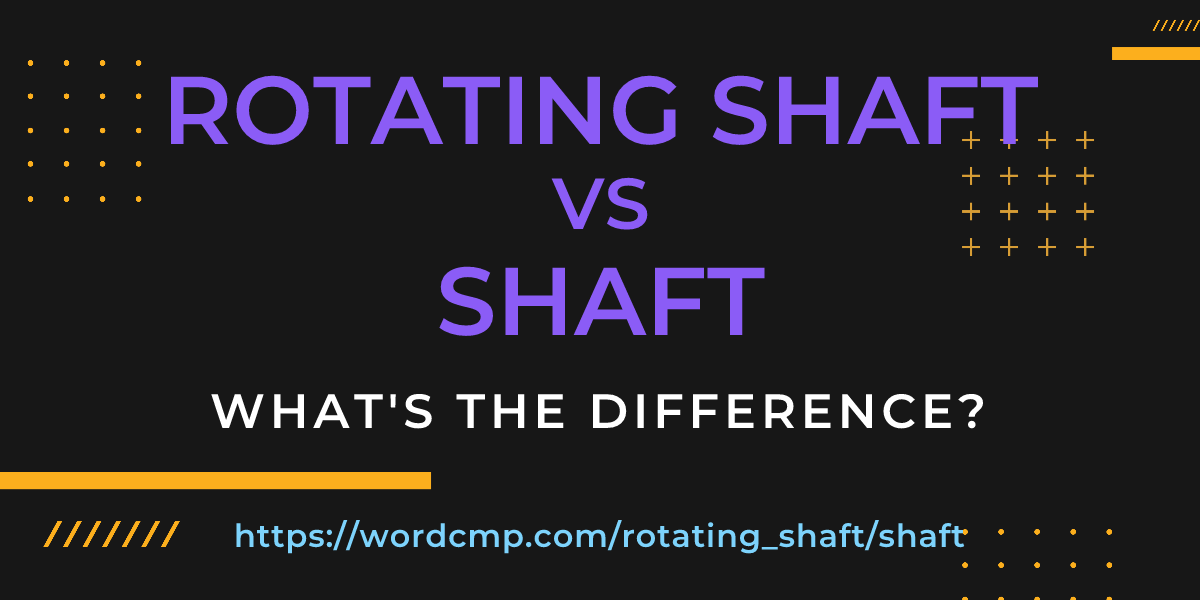 Difference between rotating shaft and shaft