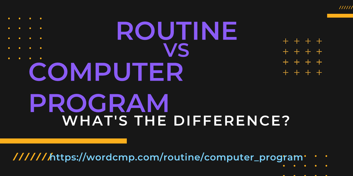 Difference between routine and computer program