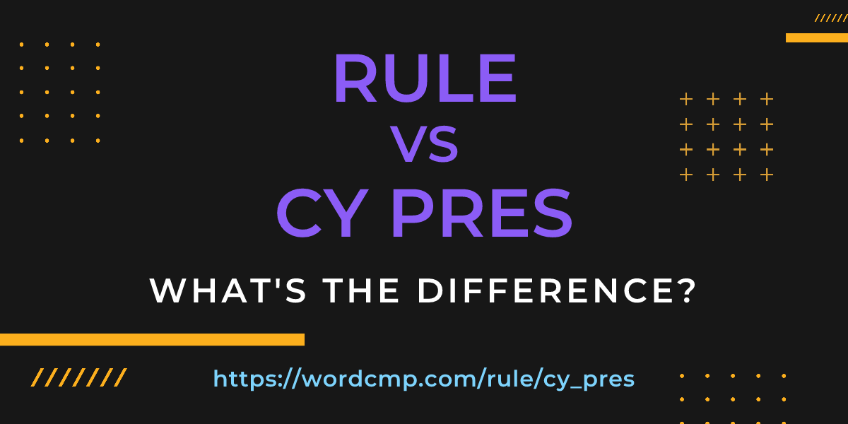 Difference between rule and cy pres