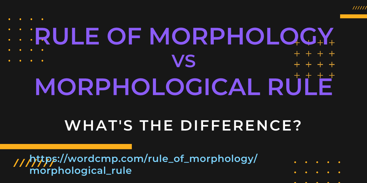 Difference between rule of morphology and morphological rule