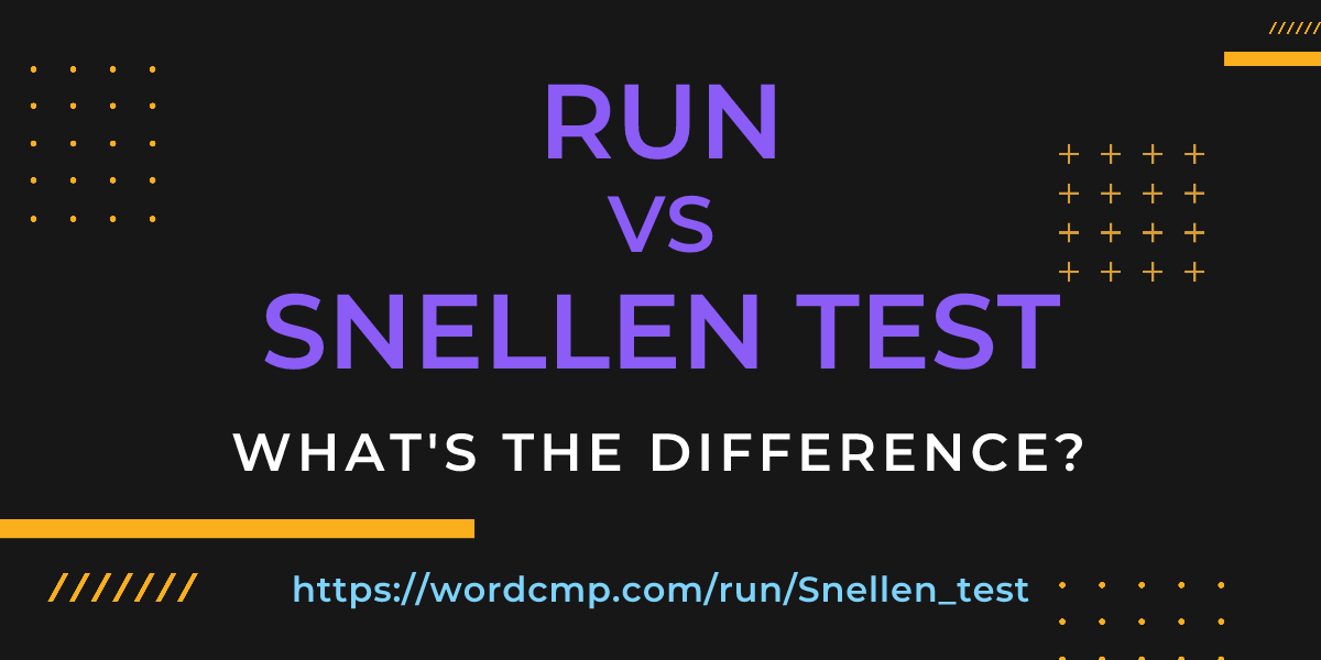 Difference between run and Snellen test