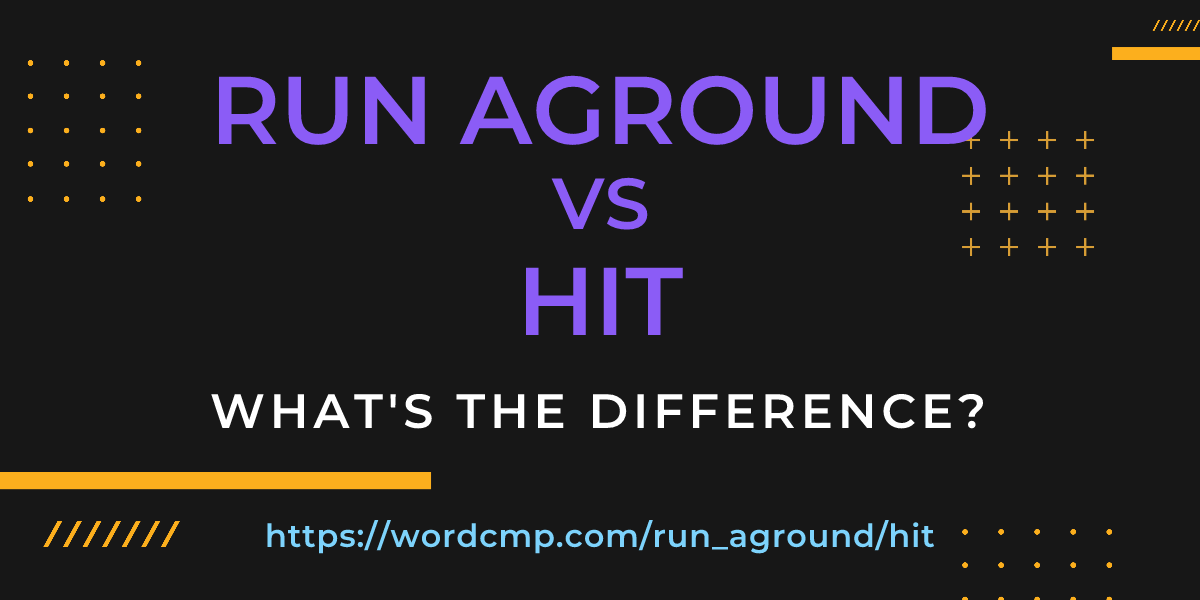 Difference between run aground and hit