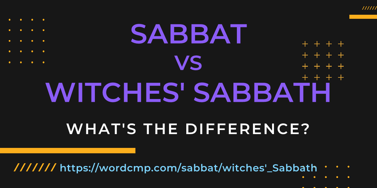 Difference between sabbat and witches' Sabbath