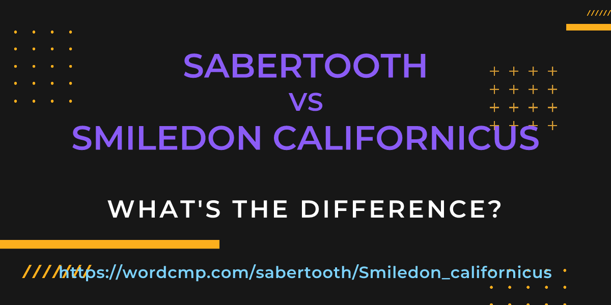 Difference between sabertooth and Smiledon californicus