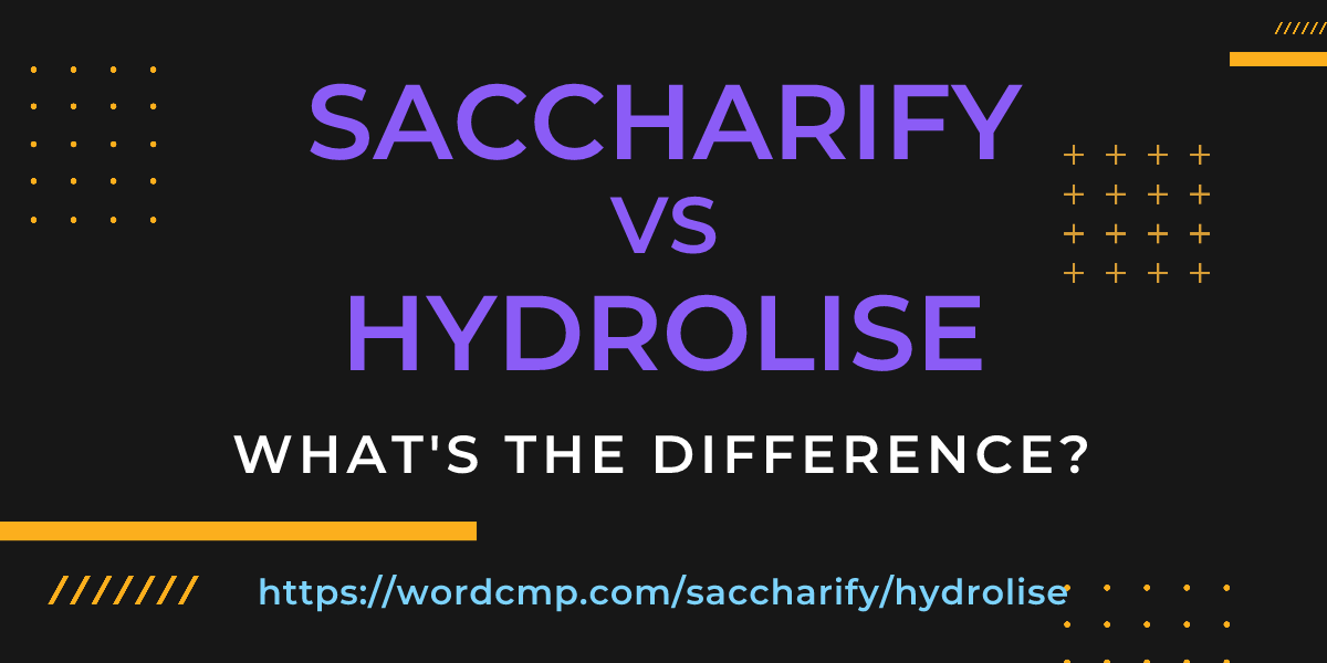 Difference between saccharify and hydrolise