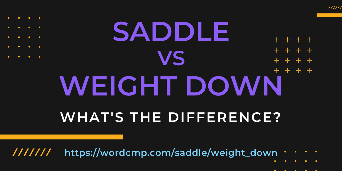 Difference between saddle and weight down