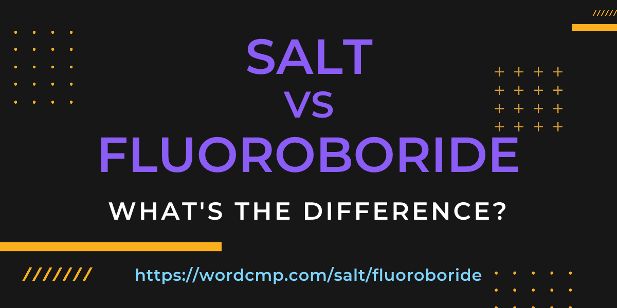 Difference between salt and fluoroboride