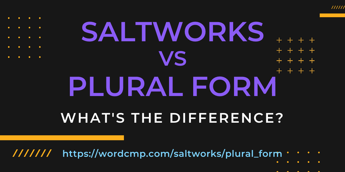 Difference between saltworks and plural form