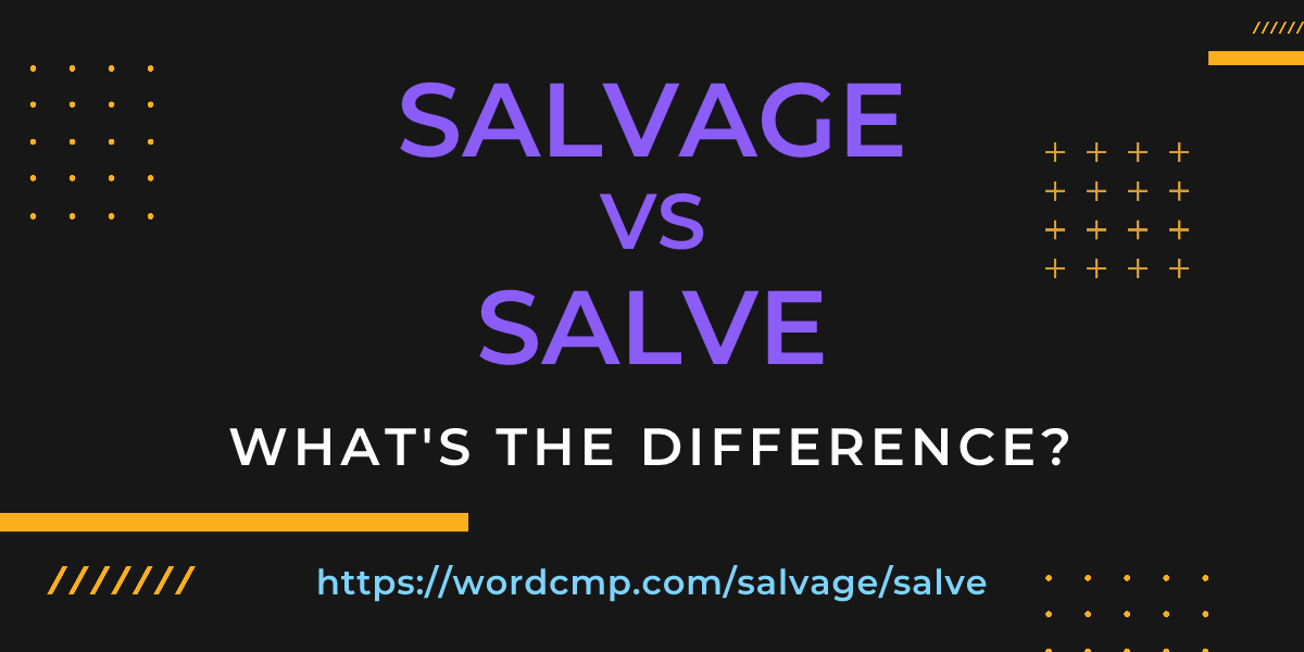 Difference between salvage and salve