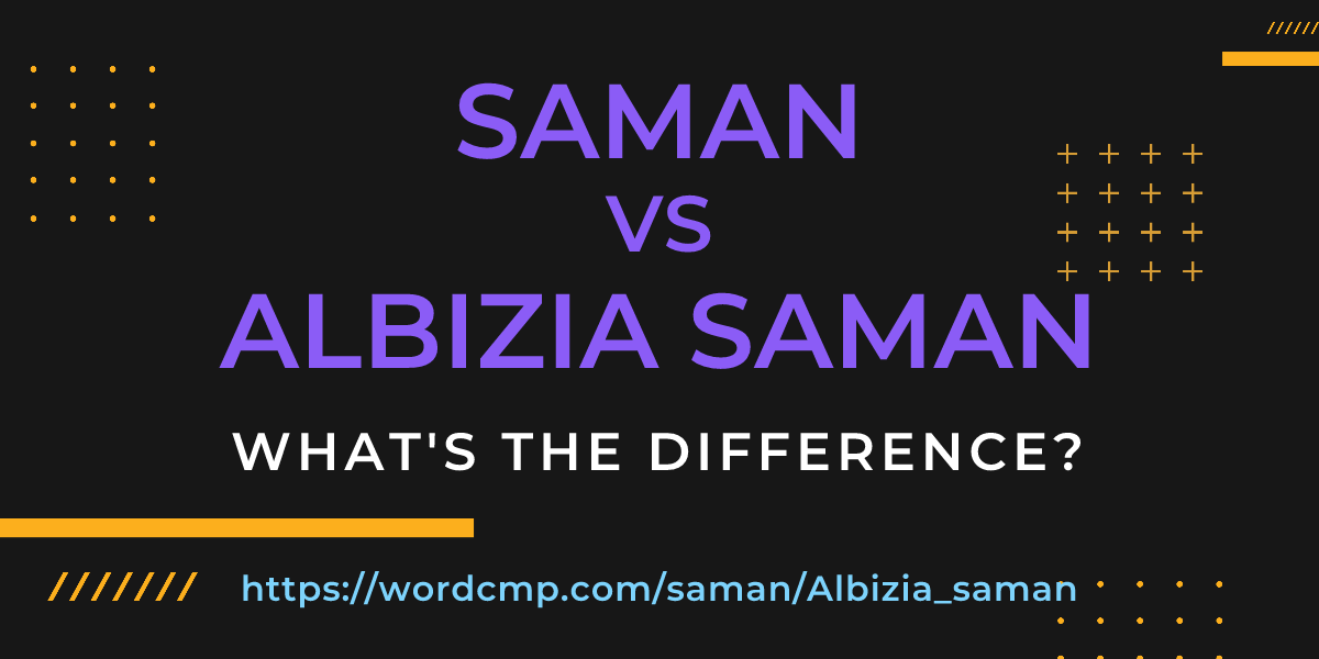 Difference between saman and Albizia saman