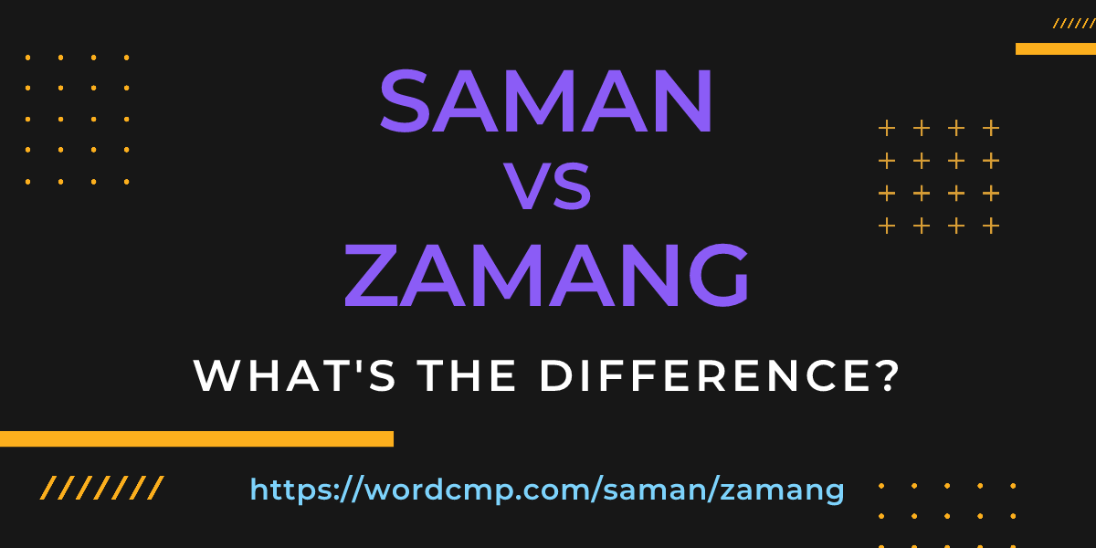 Difference between saman and zamang