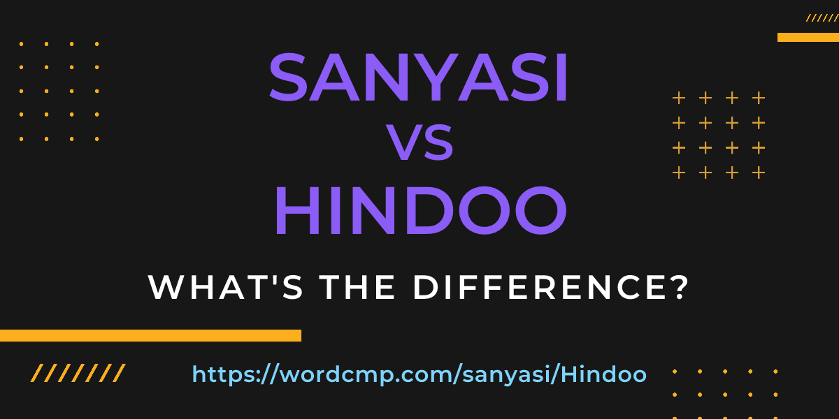 Difference between sanyasi and Hindoo