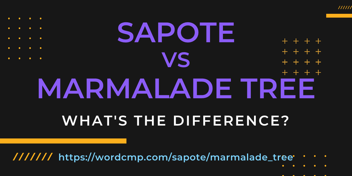 Difference between sapote and marmalade tree