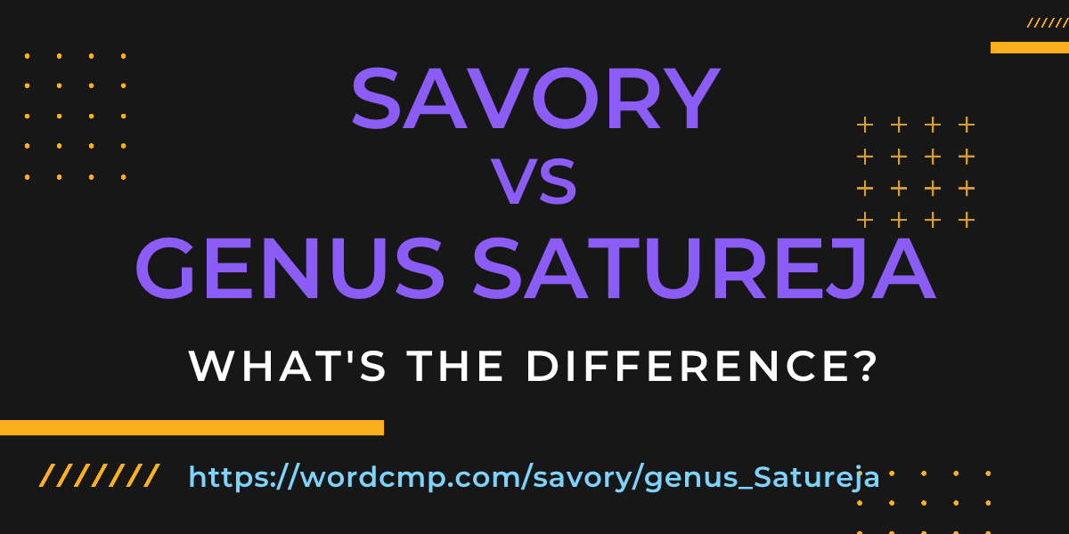 Difference between savory and genus Satureja
