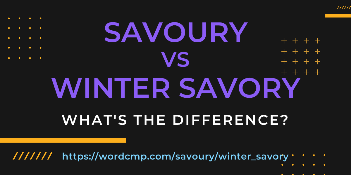 Difference between savoury and winter savory