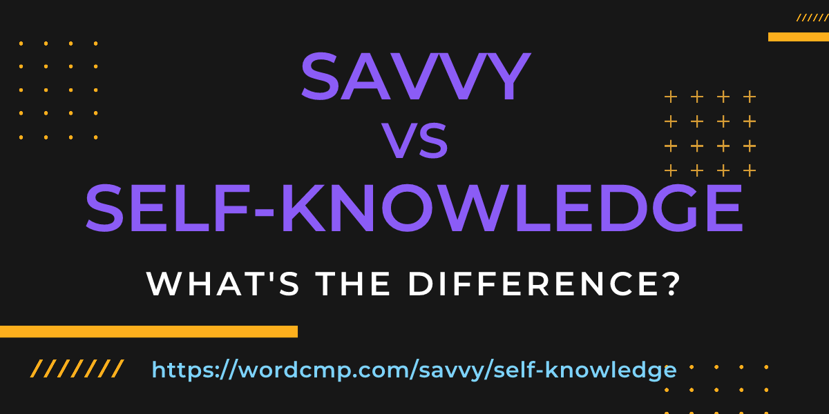 Difference between savvy and self-knowledge