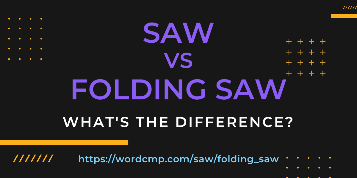 Difference between saw and folding saw