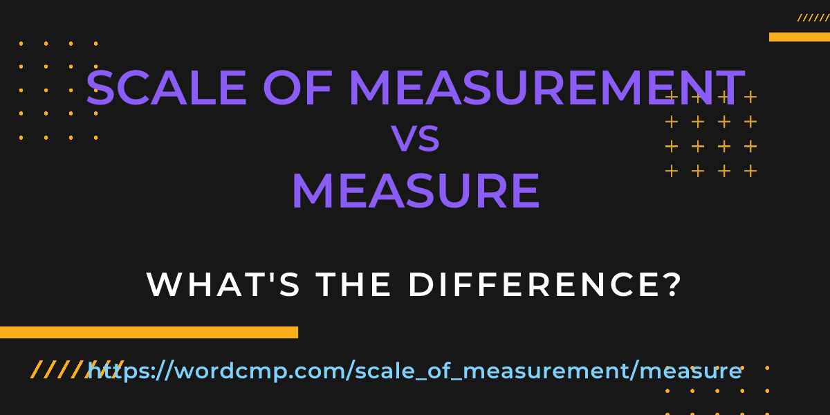 Difference between scale of measurement and measure