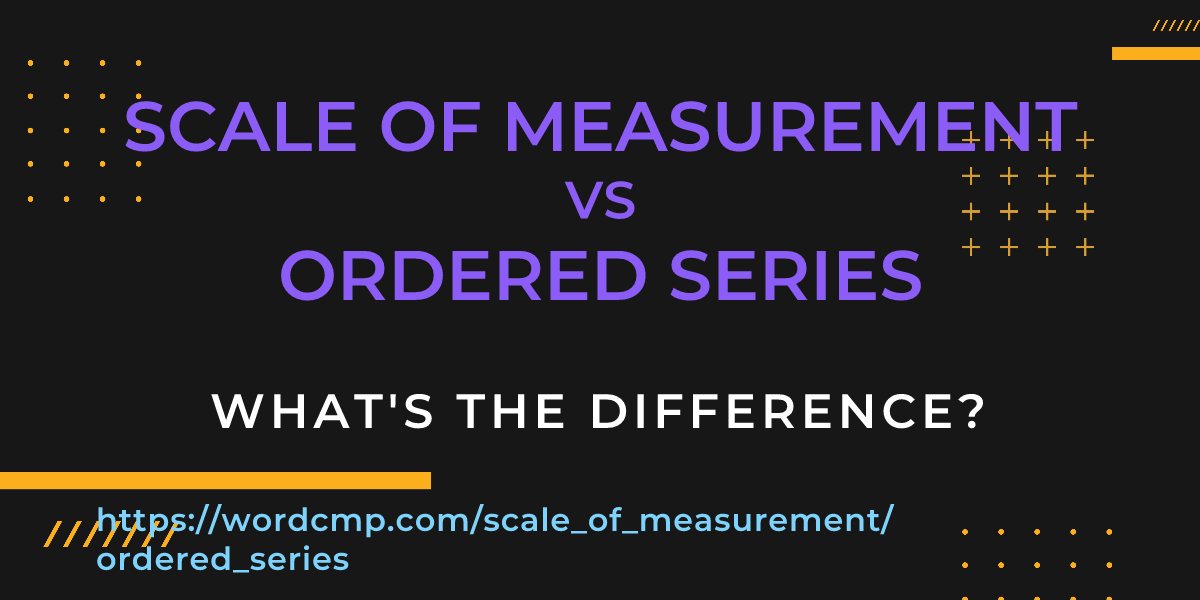 Difference between scale of measurement and ordered series