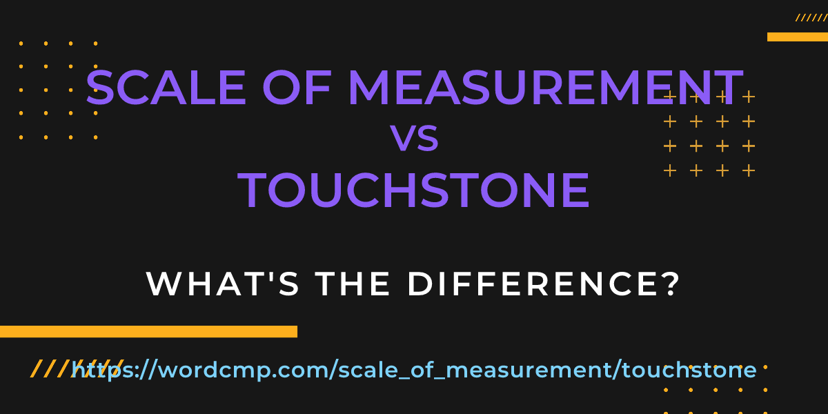 Difference between scale of measurement and touchstone