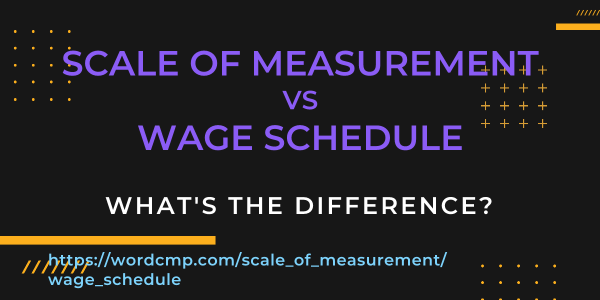 Difference between scale of measurement and wage schedule