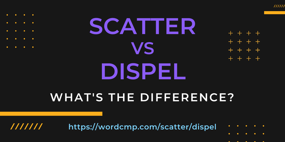 Difference between scatter and dispel