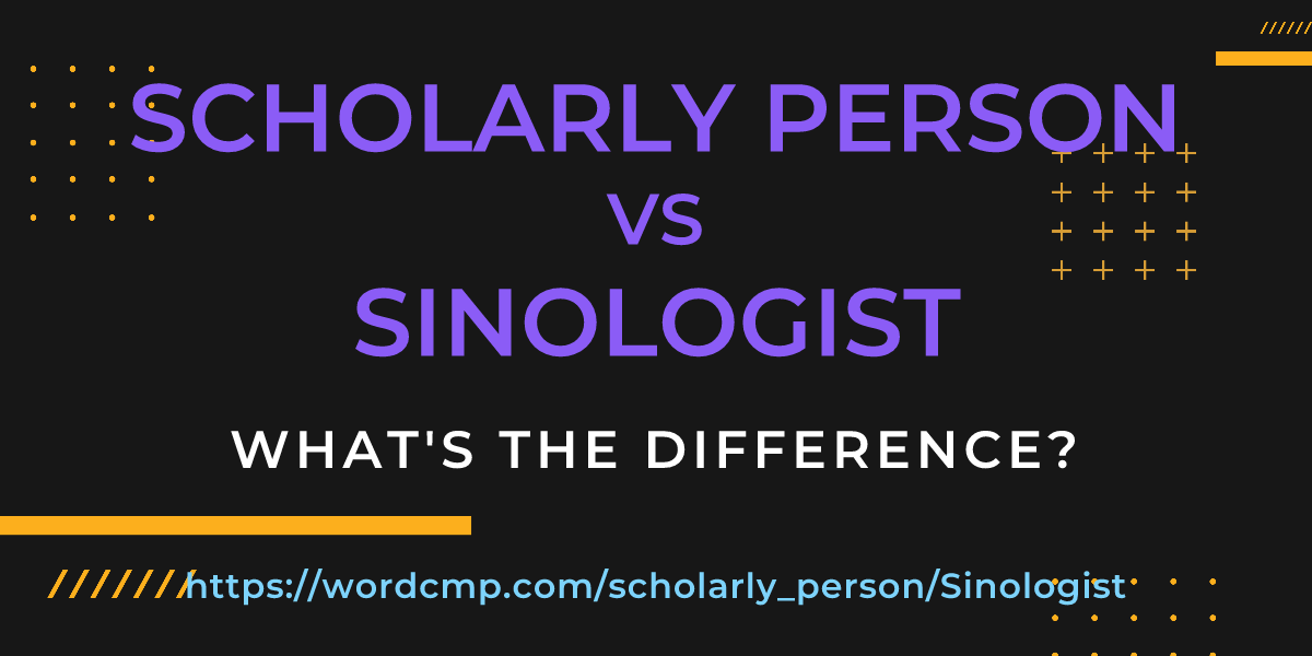 Difference between scholarly person and Sinologist