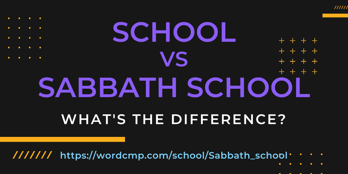 Difference between school and Sabbath school