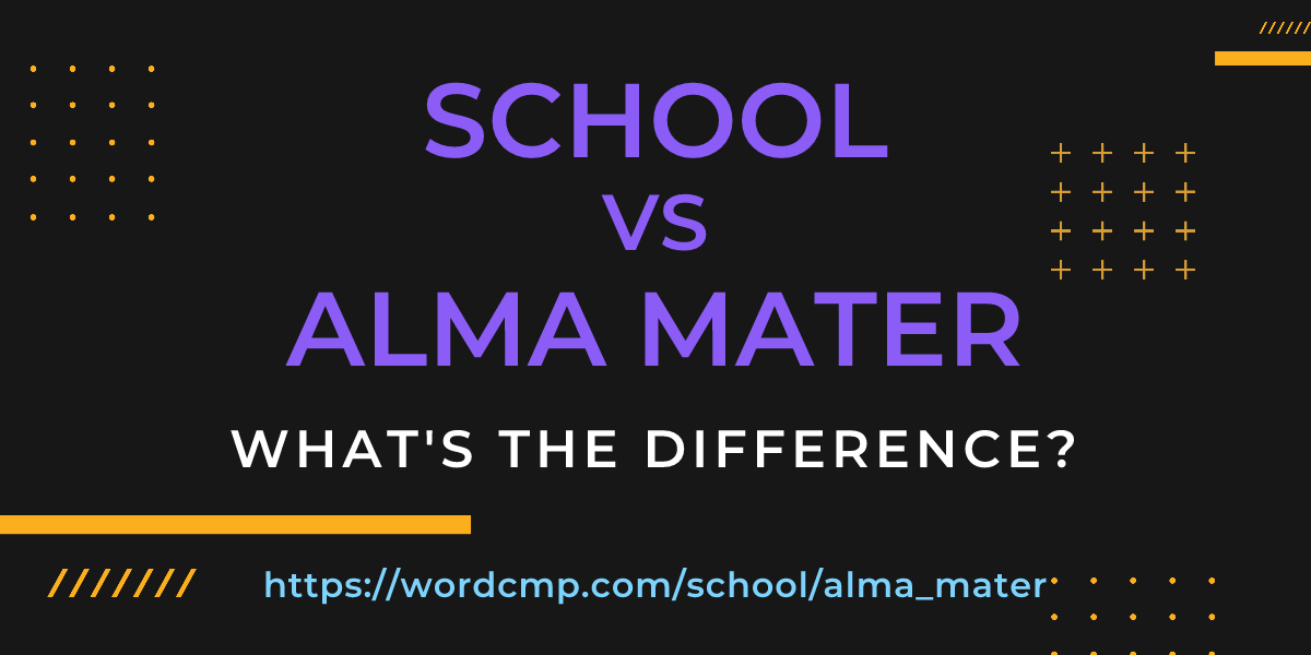 Difference between school and alma mater