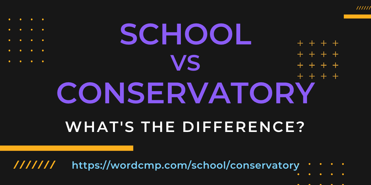 Difference between school and conservatory
