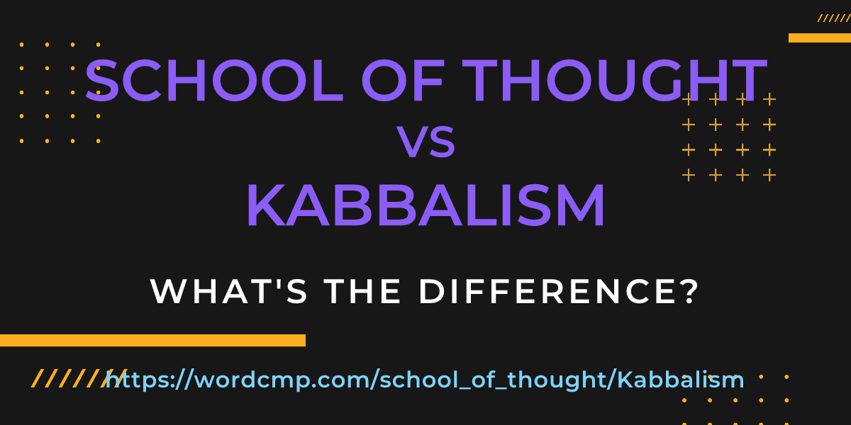 Difference between school of thought and Kabbalism