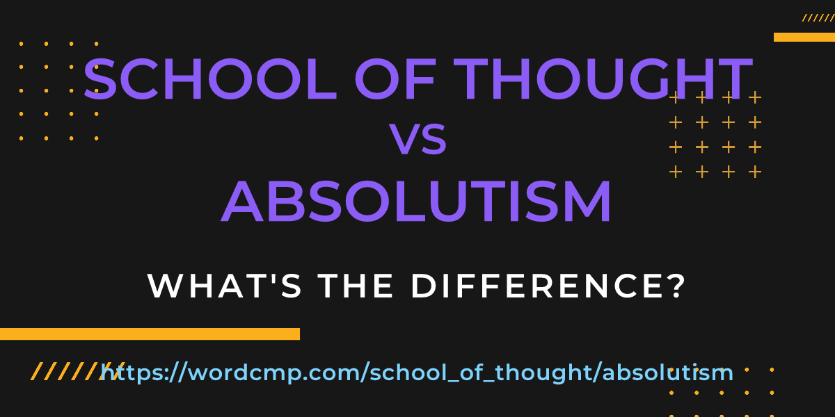 Difference between school of thought and absolutism
