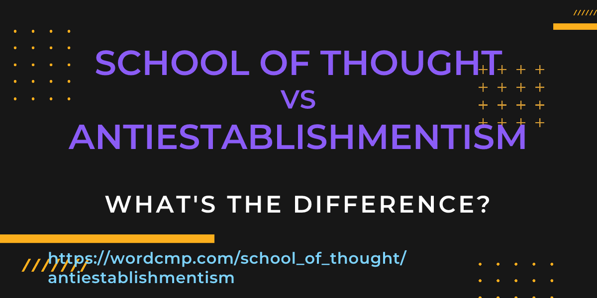 Difference between school of thought and antiestablishmentism