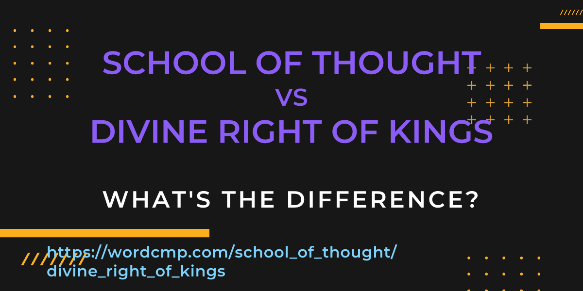 Difference between school of thought and divine right of kings