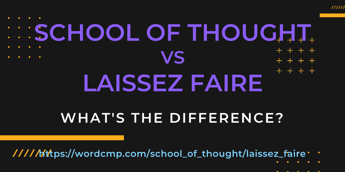 Difference between school of thought and laissez faire