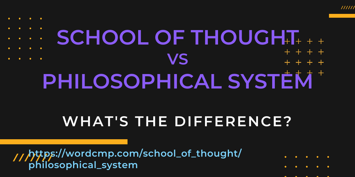 Difference between school of thought and philosophical system