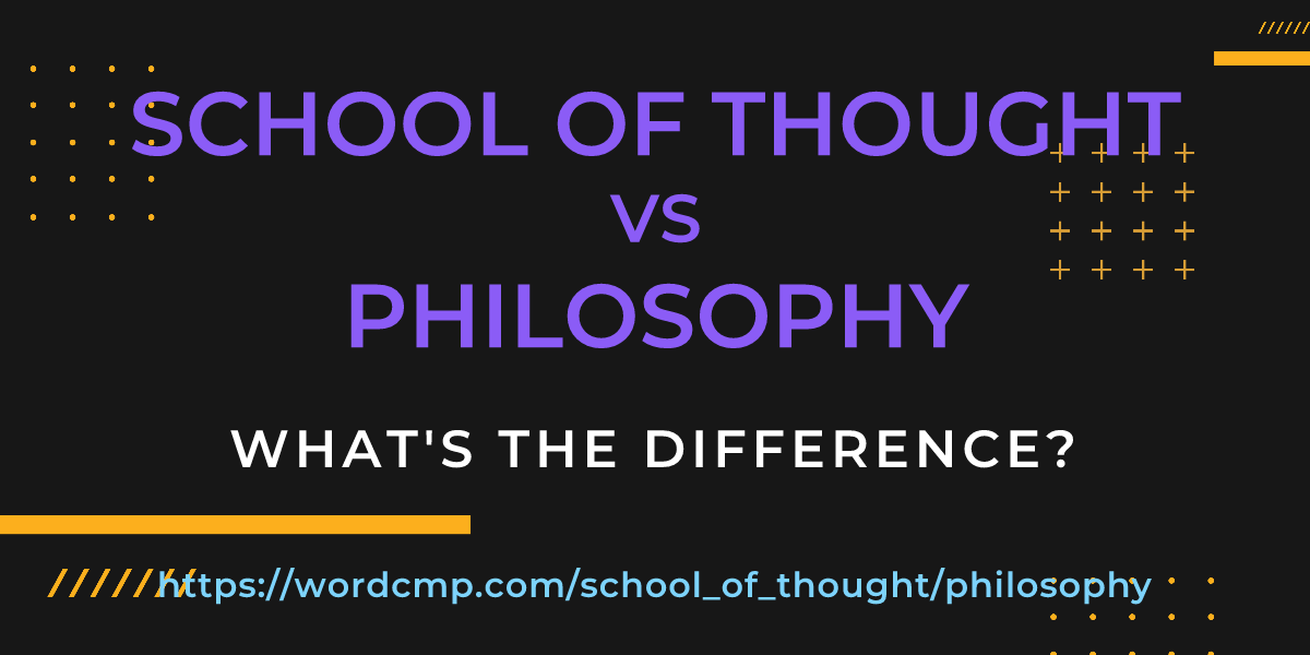 Difference between school of thought and philosophy