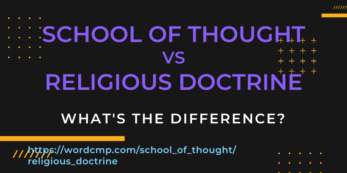 Difference between school of thought and religious doctrine