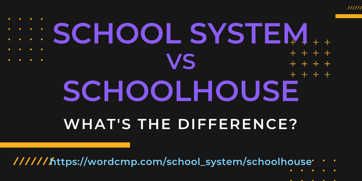 Difference between school system and schoolhouse