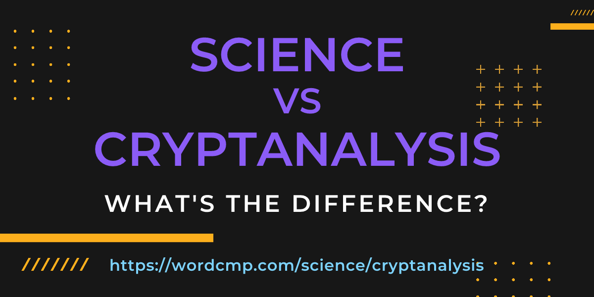 Difference between science and cryptanalysis